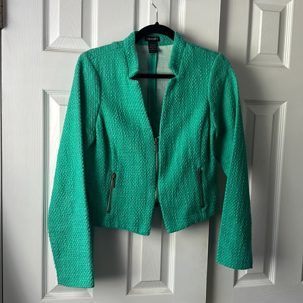 Tweed, half zip jacket